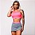 Conjunto Torino Beach c/ Shorts-Saia mini-saia Elastic Cinza Mescla c/ Rosa Fluor Neon - Imagem 1