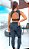 Conjunto Pavão Blackout Zero Transparência Legging Fru-Fru c/ Bolsinho Preto - Imagem 2