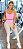 Conjunto Delicate Legging Blackout Zero Transparência Nude com Rosa Neon - Imagem 1