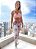 Conjunto Rose Flowers Seamless Gringa Mood (Sem Costura) Zero Transparência Alta Compressão Modelador c/ Legging Estampa Floral Rosê e Rosa - Imagem 1