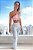 Conjunto Light Dreams Seamless Gringa Mood (Sem Costura) Zero Transparência Alta Compressão Modelador c/ Legging Estampa Tie Dye Gelo e branco c/ Rosa Bebê - Imagem 1
