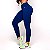 Legging Jump Bobble Empina Bum-Bum Jacquard Texturizado Azul Marinho c/ Amarelo Neon - Imagem 1