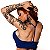 Top T Bobble Jacquard Texturizado Azul Marinho c/ Amarelo Neon - Imagem 2