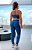 Conjunto Bobble Empina Bum-Bum Jacquard Texturizada Azul Marinho c/ Amarelo Neon - Imagem 2