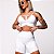 Conjunto Shorts Jump Y em Jacquard Texturizado Perlê Branco Zero Transparência Empina BumBum - Imagem 1