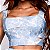 Conjunto Line Faixa Alças Fixas Suplex Light Zero Transparência Estampa Fake Jeans Crystal Sky - Imagem 7