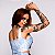 Conjunto Line Faixa Alças Fixas Suplex Light Zero Transparência Estampa Fake Jeans Crystal Sky - Imagem 8