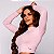 Cropped Carmel Manga Longa Rosa bebê - Imagem 1