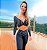 Conjunto Chapa-Barriga Total Shape Zero Transparência Alta Compressão Preto e Estampa Listras - Imagem 1