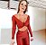 Conjunto Angels Nó & V Zero Transparência Cirrê Acetinado Vermelho Rubi - Imagem 1