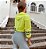 Jaqueta Street Corta-vento Cropped em Nylon com capuz Amarelo Lima Neon - Imagem 2