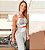 Conjunto Chapa-Barriga Bionic Athleisure Alta Compressão Blackout Zero Transparência Seamless (Sem Costura) Branco Estampa lines - Imagem 1
