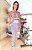 Conjunto Chapa-Barriga Bionic Athleisure Alta Compressão Blackout Zero Transparência Seamless (Sem Costura) Rosa Bebe Estampa lines - Imagem 1