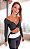 Conjunto Angels Double You Manga Longa Zero Transparência Alta Compressão Preto c/ Branco - Imagem 1