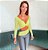 Conjunto Angels Double You Zero Transparência Cirrê Acetinado Prata com Amarelo Neon - Imagem 1