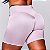 Shorts V Sense Blackout Alta Compressão Zero Transparência Glossy Rosê Acetinado c/ Detalhes pretos - Imagem 3