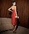 Vestido Ísis Vermelho vivo acetinado leve brilho - Imagem 3