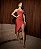 Vestido Ísis Vermelho vivo acetinado leve brilho - Imagem 2