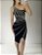 Vestido Curves Tricot Super Acinturado Um Ombro Só Marrom Preto - Imagem 1