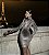 Vestido Paris Luxo em tecido com brilho acetinado e franjas Prateado Ouro Velho - Imagem 2