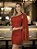 Vestido Special Nights em tecido com brilho Vermelho Scarlet - Imagem 1