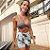 Conjunto c/ Top Up Strappys Grafite e Shorts-saia Estampa Clouds Zero Transparencia - Imagem 2