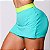 Conjunto Milano Fitness ou Beach Tennis c/ Shorts-Saia Mini Saia Elastic Verde Turquesa com Amarelo Neon - Imagem 3