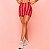 Short-Saia Funny Estampa Retrô Fit Lines Rosê e Vermelho Zero Transparência - Imagem 2