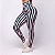 Legging Viena Estampa Retrô Fit Lines Rosê e Verde Dopamina Zero Transparência - Imagem 1