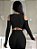 Conjunto Athleisure Winter Shoulders Premium Chapa-Barriga, Zero Transparência, Alta Compressão, Alta Gramatura, Canelado 3D Preto - Imagem 3