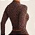 Jaqueta Chic One Cropped Slim Fit Jacquard Premium Alta Gramatura, Chapa-Barriga, Zero Transparência, Alta Compressão e Canelado 3D Estampa Onça Chocolate - Imagem 4
