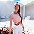 Conjunto Player Girls Moletom Manga Longa Transpassado Rosê e Shorts Blackout Zero Transparência Fru Fru c/ bolsos Branco - Imagem 1