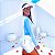Conjunto Player Girls Moletom Manga Longa Transpassado Azul Bebê e Shorts Blackout Zero Transparência Fru Fru c/ bolsos Branco - Imagem 4