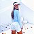 Conjunto Player Girls Moletom Manga Longa Transpassado Azul Bebê e Shorts Blackout Zero Transparência Fru Fru c/ bolsos Branco - Imagem 2