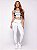 Conjunto Dupla Face 2 em 1 Torino Blackout Zero Transparência Legging Seamless (Sem Costura) Branco e Preto Estampa Triângulos - Imagem 1