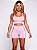 Conjunto Faixa Shorts Pump Blackout Zero Transparência Gloss Rosa Iogurte Acetinado - Imagem 2