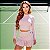 Conjunto Carmel Manga Longa Tenis ou Fitness com Shorts Saia Prissado Zero Transparência Rosa bebê Blush - Imagem 1