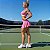 Conjunto Torino Manga Longa Tenis ou Fitness com Shorts Saia Prissado Zero Transparência Rosa Barbie - Imagem 1