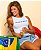 Body Samba Dupla Face 2x1 Branco e Azul Estampa Lisa Made In Brasil - Imagem 1