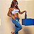 Top Samba Dupla Face 2x1 Branco e Azul Royal Estampa lisa Made in Brazil - Imagem 1