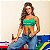 Top Samba Dupla Face 2x1 Verde e Amarelo Estampa lisa Made in Brazil - Imagem 1