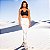 Conjunto Pump Milano Alta Compressão Sculpt Top Preto com Branco Latte Off White - Imagem 2