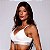 Conjunto Pump Milano Alta Compressão Sculpt Top Branco com Legging Preta - Imagem 3