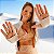 Jaqueta Star Golden Slim Fit Poliamida Premium Light Off White com Dourado - Imagem 1