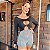 Macaquinho Lace Up Boogie Wonderland em Poliamida Premium Preto com Shorts em Estampa Jacquard Texturizado Branco, Cinza e Preto - Imagem 1
