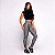 Legging V Sense Poliamida Premium Suplex Light Zero Transparência Preto com Estampa Cobra Cinza - Imagem 3