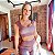 Conjunto Royal Suplex Light Poliamida Premium Estampa Retrô Fit Marsala com Poá Branco - Imagem 2