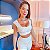 Conjunto Royal Suplex Light Poliamida Premium Estampa Retrô Fit Branco com Poá Preto - Imagem 2