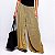 Calça Pantalona Elastico Poliamida Premium Alta Gramatura Texturizado Blackout Zero Transparência Estampa Tweed Chanel Inspired Amarelo Ouro - Imagem 1