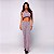 Conjunto Torino Bailarina Flare Poliamida Premium Alta Gramatura Texturizado Blackout Zero Transparência Estampa Tweed Chanel Inspired Rosa - Imagem 8